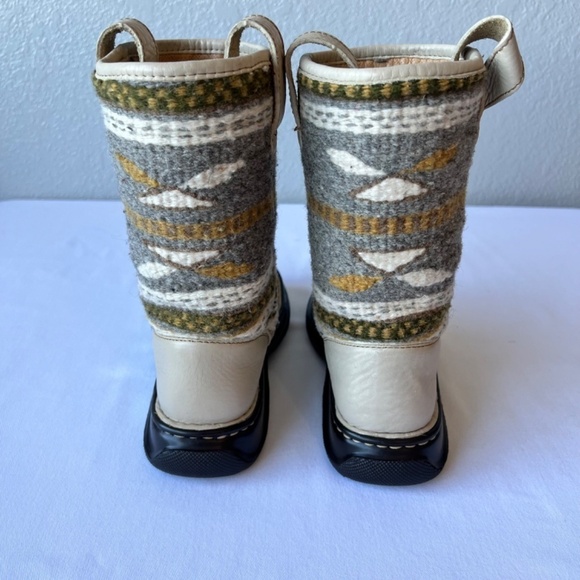 Born Southwestern Aztec style tapestry wool and leather midi boot - Picture 4 of 12